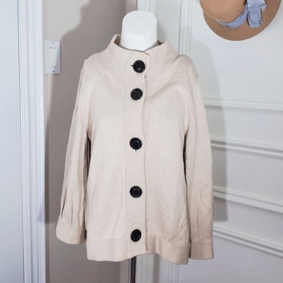 BANANA REPUBLIC Pre-Vintage Cotton Mock Neck Cardigan - Picture 7 of 13